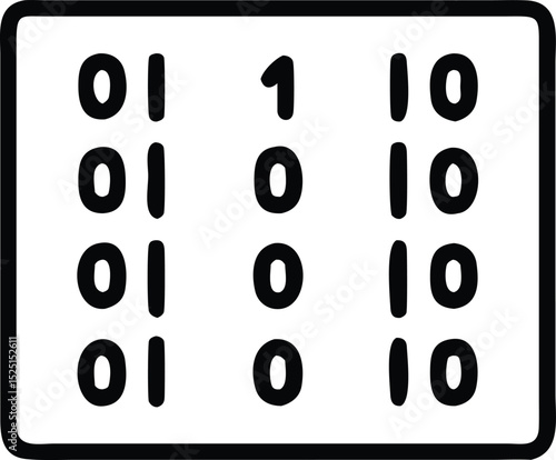 Line art icon of a numeric keypad safe isolated on white background