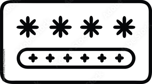 Line art icon of a numeric keypad safe isolated on white background