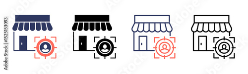 Target Market icon sheet multiple style collection