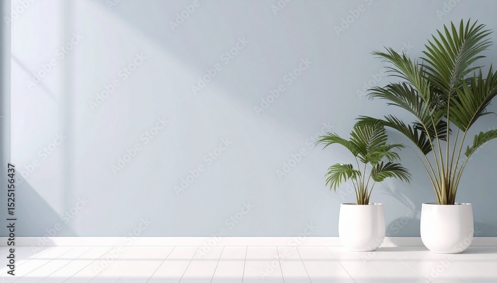観葉植物のあるシンプルな部屋 観葉植物のあるシンプルな部屋