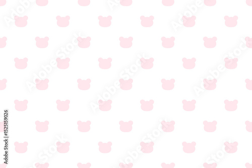 Bild auf Leinwand くまドットパターンピンク