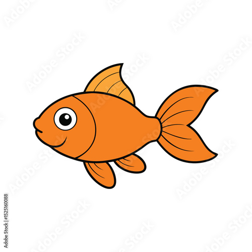 cute cartoon goldfish vector illustration