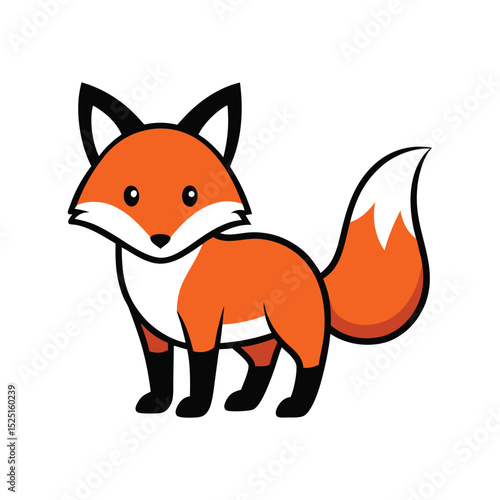 cute cartoon fox vector illustration
