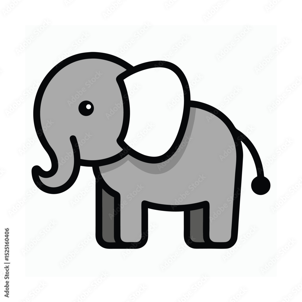 Obraz premium cute cartoon elephant vector illustration