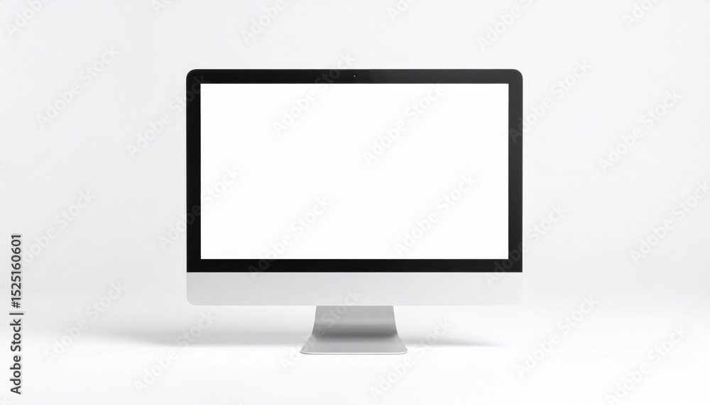 Modern Empty Computer Monitor On White Background Modern Empty Computer Monitor On White Background