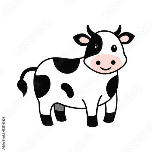 A cute cartoon cow vector illustration