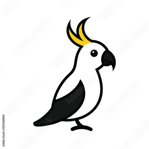 A cute cartoon cockatoo vector illustration