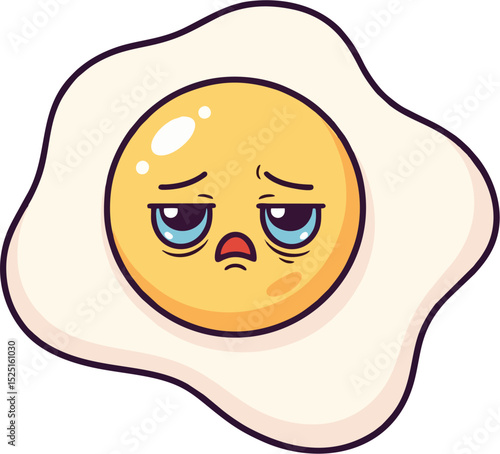 egg with a tired face on the yolk