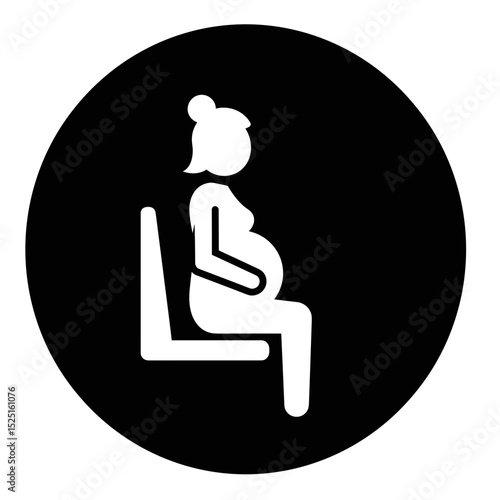 Icon indicating seats for pregnant women in transportation 