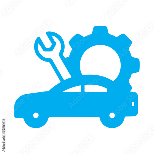 Blue car Mechanic Automotive repair service Silhouette design