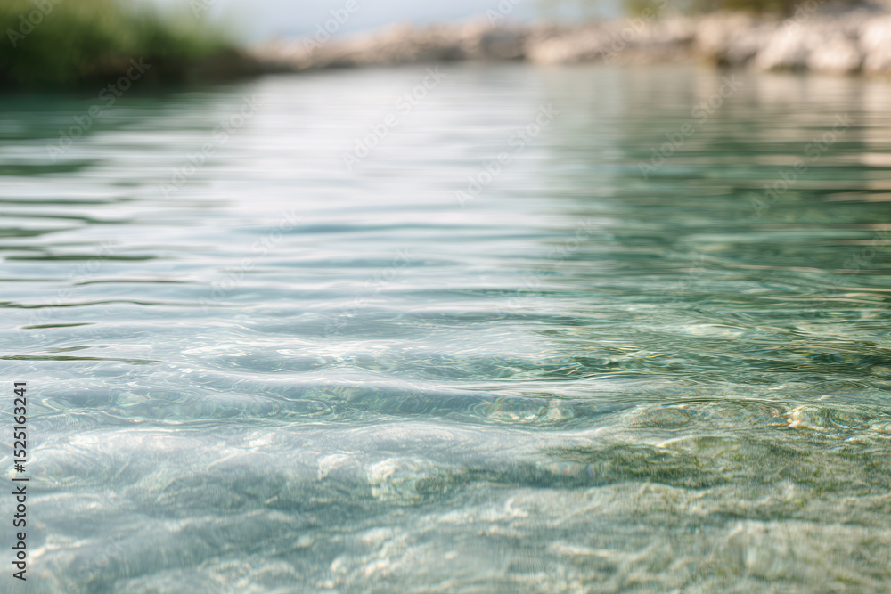 crystal clear water in serene pool reflecting soft morning light crystal clear water in serene pool reflecting soft morning light