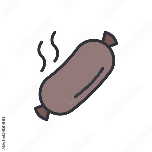 Steaming Sausage With Clean Lines On A Transparent Background
