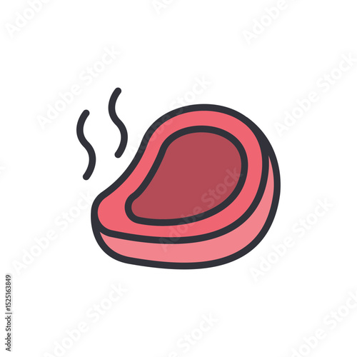 Delicious Meat Steak Illustration With Steaming Effect Isolated On Transparent