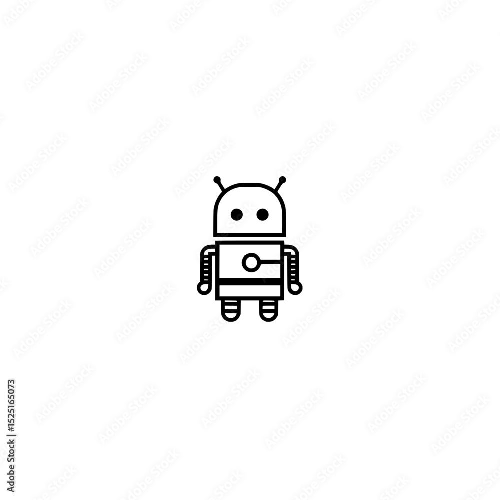 Naklejka premium Stylized Toy Robot Icon