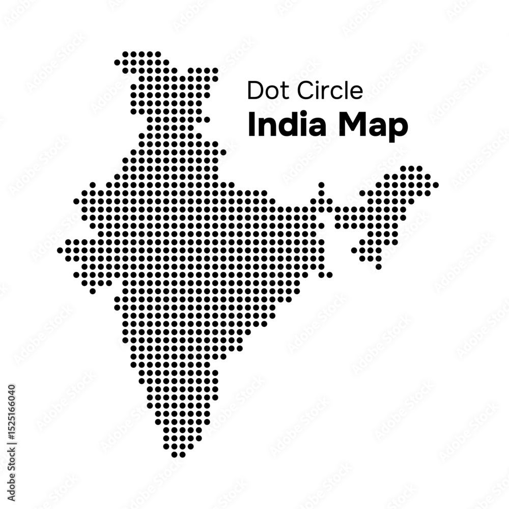 Obraz premium India Map with Circle Dot Pattern
