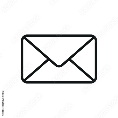 Flat envelope icon for messages, emails, communication tools, contact forms, and mailing visuals.

