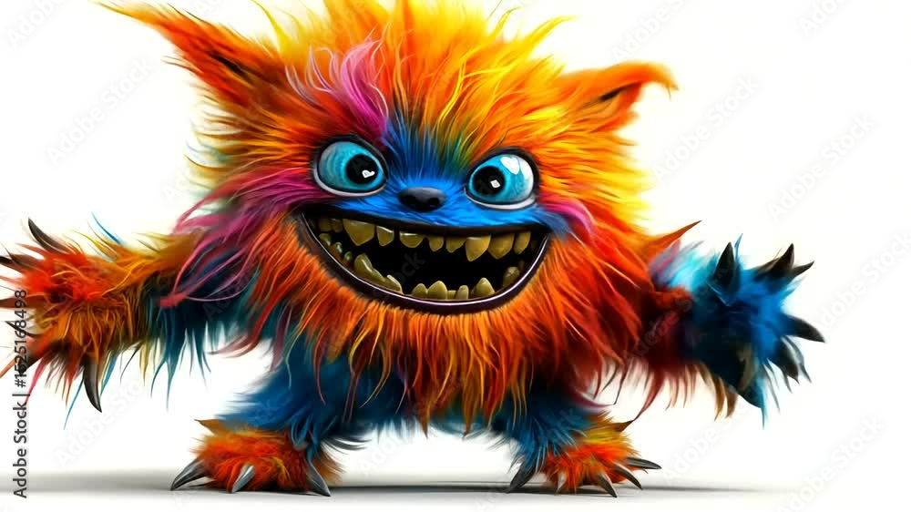 Colorful Friendly Monster with Big Smile Colorful Friendly Monster with Big Smile