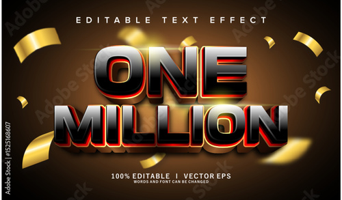 one million vector text effect with modern style design