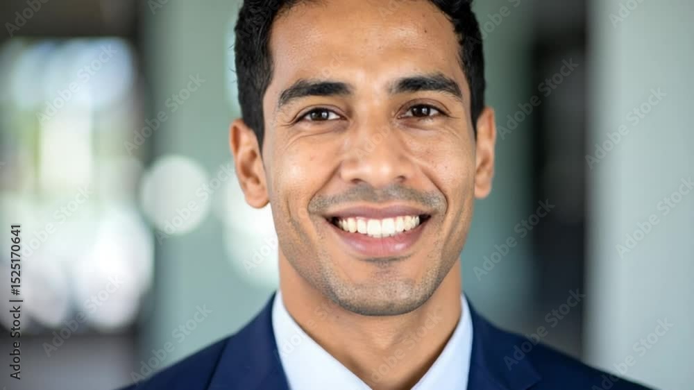 Smiling Professional Portrait: A captivating close-up portrait of a man, exuding confidence and approachability, his genuine smile radiating warmth and professionalism. Smiling Professional Portrait: A captivating close-up portrait of a man, exuding confidence and approachability, his genuine smile radiating warmth and professionalism.