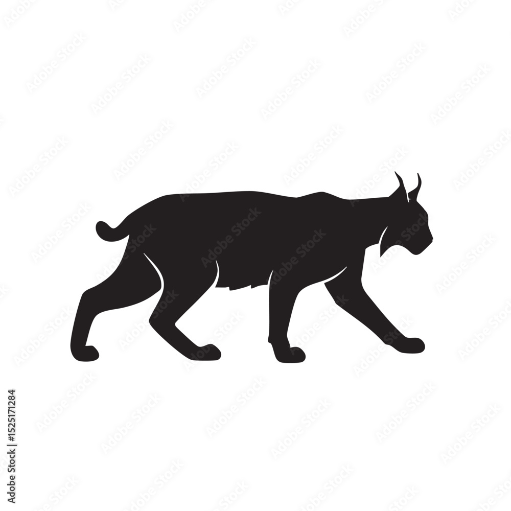Obraz premium Majestic Lynx Silhouette Wild Cat Vector Illustration