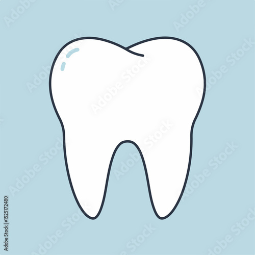 Healthy white tooth illustration. Clean tooth enamel image for dental clinic.  Perfect tooth graphic for brochures, posters, and websites.
