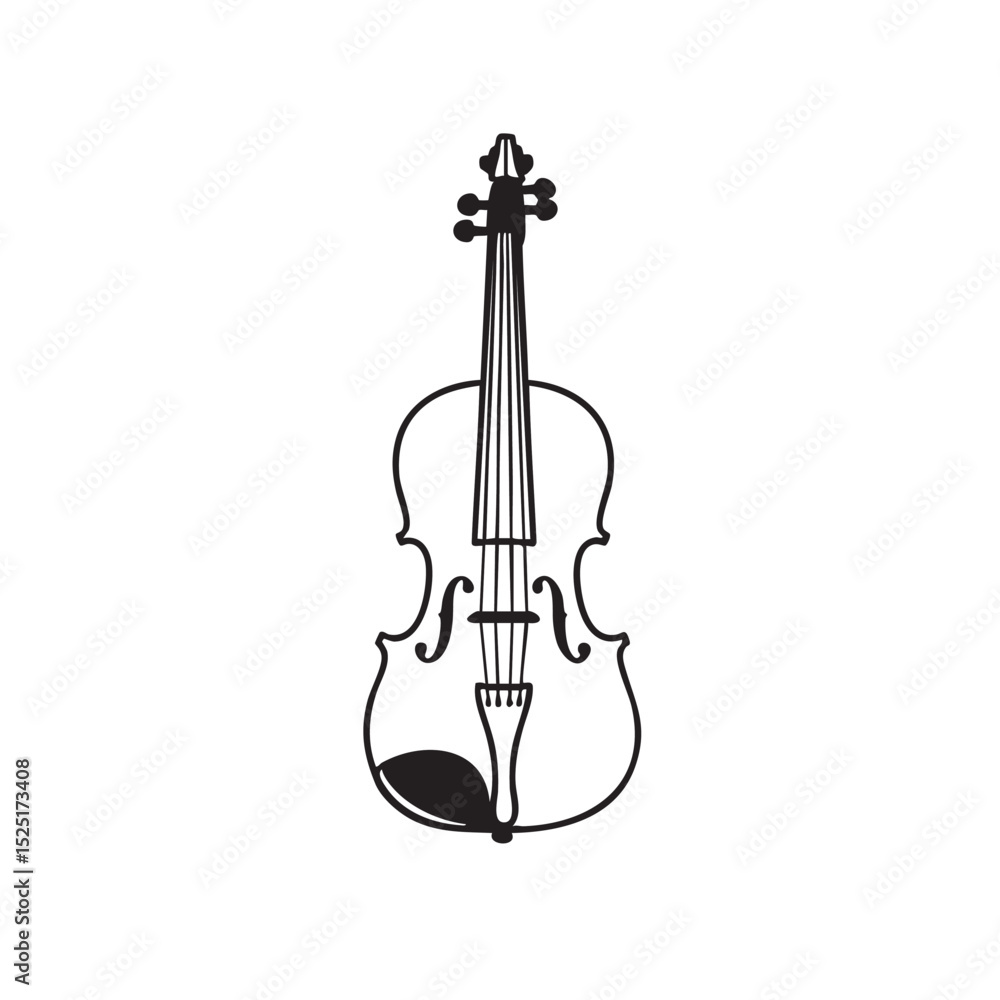 Fototapeta premium Elegant Violin Illustration A Classic String Instrument Design