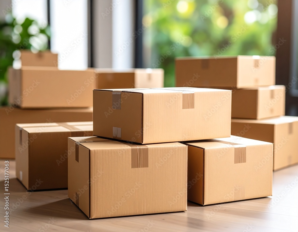 Fototapeta premium Cardboard boxes