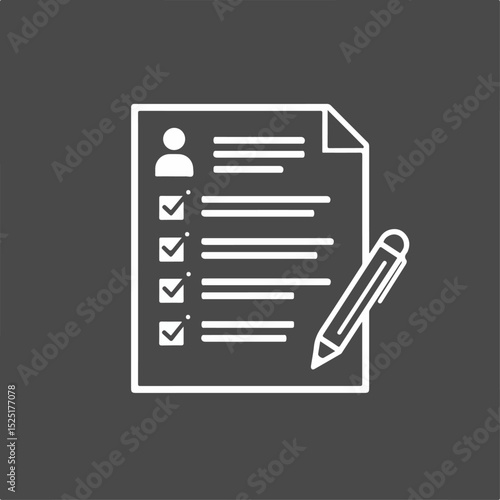 Medical form with checklist and pen. Patient medical record with checkboxes and personal data.  Complete medical form for ophthalmology or traumatology clinic.