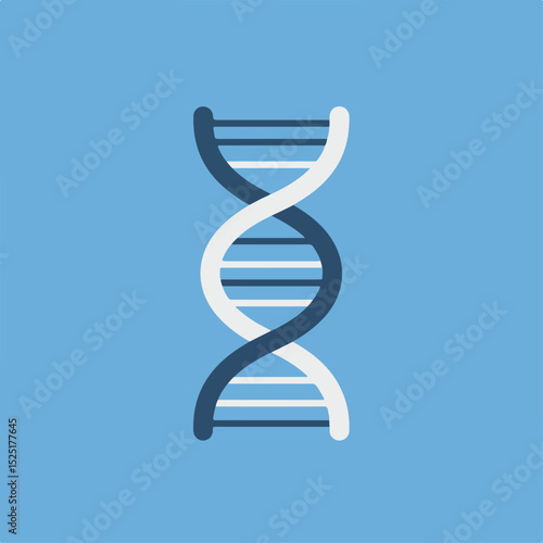 Double helix dna strand illustration on blue background. Dna spiral represents genetic code and human genome. This detailed dna image is perfect for science publications, educational materials,