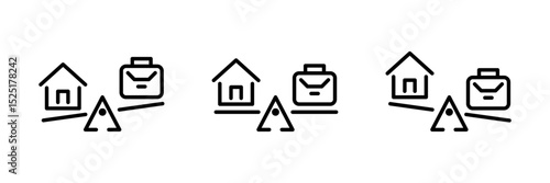 The line icon vector illustrates work life balance. The line icon is isolated on a white background and can be edited as needed