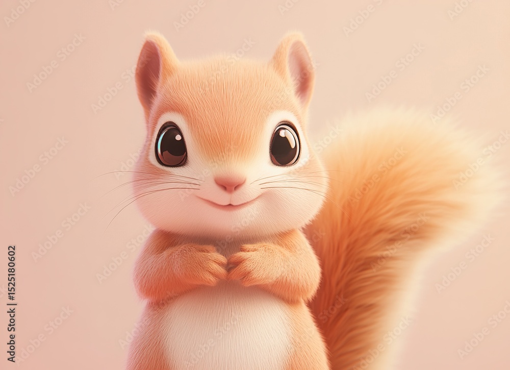 Obraz premium Cute Cartoon Squirrel