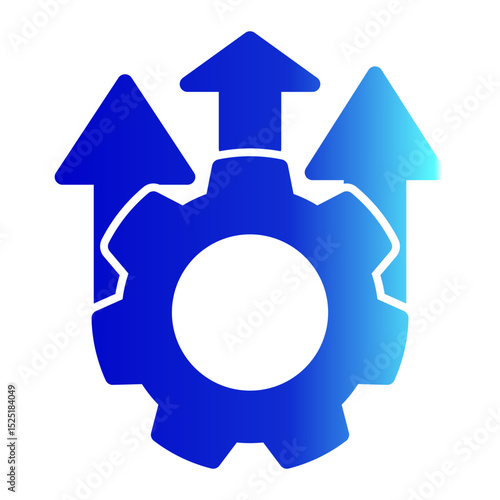 System Upgrade Icon - Glyph Gradient Style for Process Optimization & Integration.
