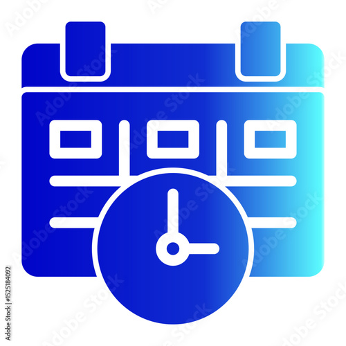 Time Management Icon - Glyph Gradient Style for Calendar & Organization.