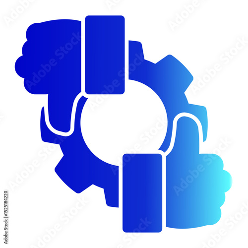 Review Feedback Icon - Glyph Gradient Style for Thumbs Up/Down Evaluation.