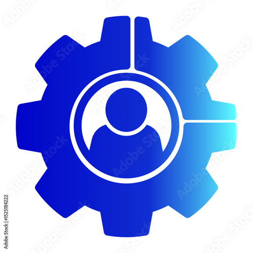 Workforce Utilization Icon - Glyph Gradient Style for Optimization & Efficiency.