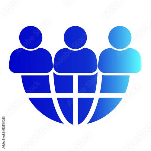Recruitment Outsourcing Icon - Glyph Gradient Style for Employee Management.