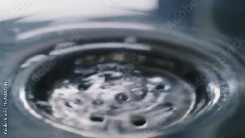A drop of water in a clean sink