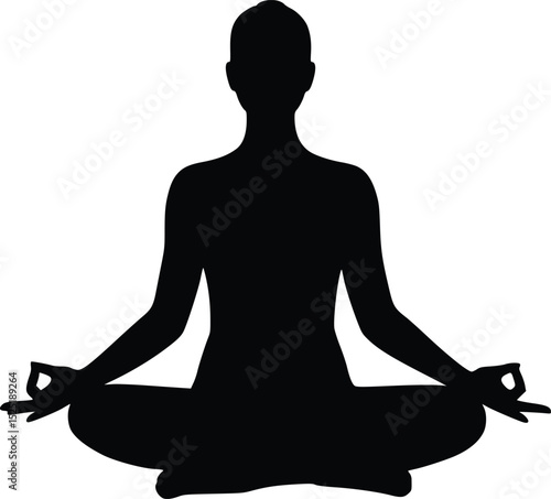 Yogi Silhouette in Lotus Pose - Calm Meditation Posture