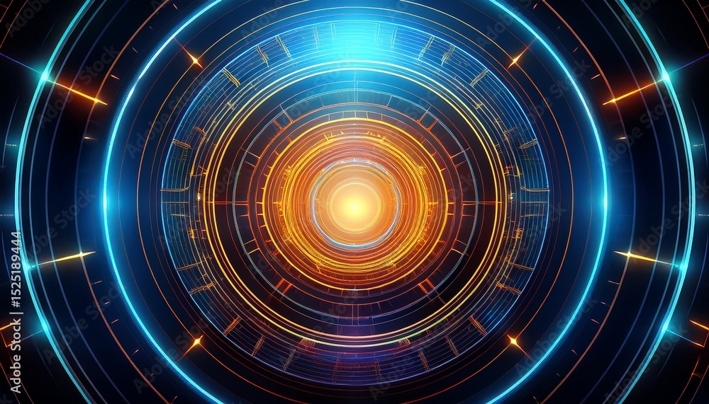Fototapeta premium abstract futuristic circular design with glowing center