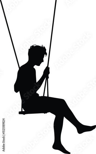 Person on Swing Silhouette - Suspended Playful Moment