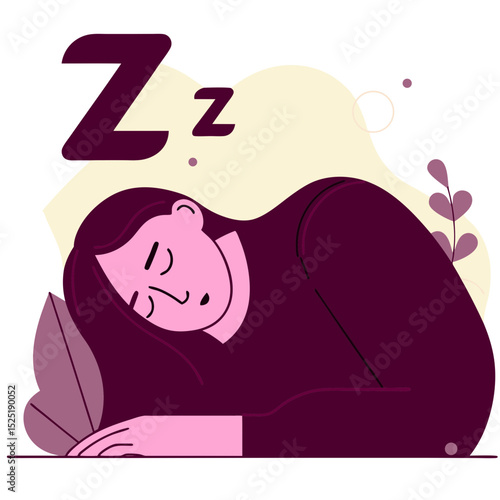A person in a state of relaxation and rest, with eyes closed and enjoying the peacefulness of sleep or a nap.