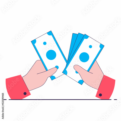 Hands exchanging money, symbolizing a financial transaction between people.