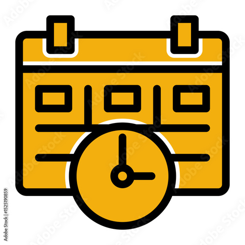 Time Management Icon - Glyph Color Lineal Style for Calendar & Organization.