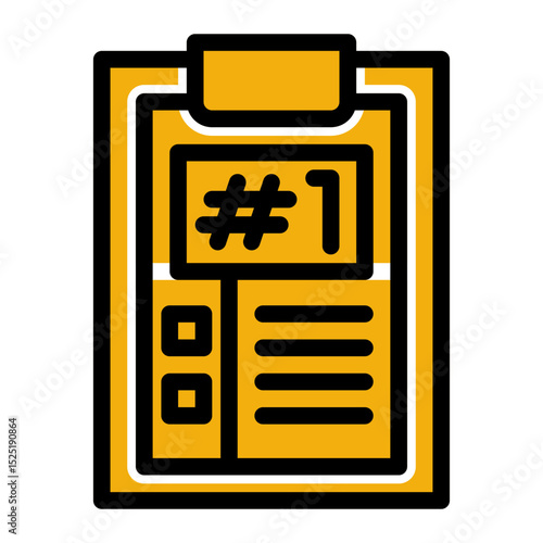 Urgent Priority Icon - Glyph Color Lineal Style for Task Arrangement & Clipboard.