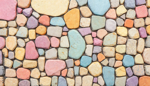 Pastel Colored Stone Mosaic Texture Background