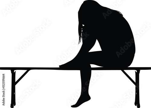 Silhouette of Person Sitting with Knees Drawn - Loneliness Theme