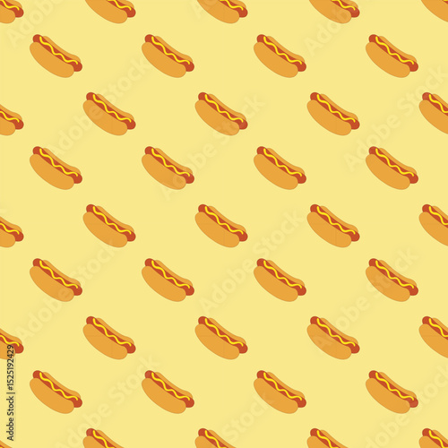 Hot dog seamless pattern background vector illustration
