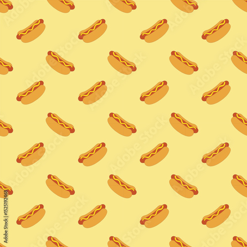 Hot dog seamless pattern background vector illustration