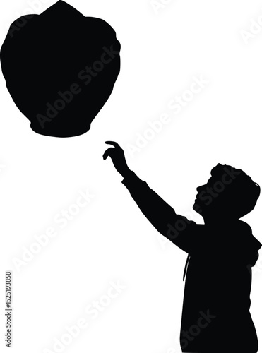 Lantern Release Silhouette - Peaceful Sky Ritual