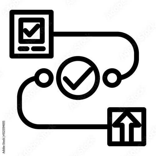 Workflow Pathway Icon - Outline Style for Operational Procedure Mapping.
